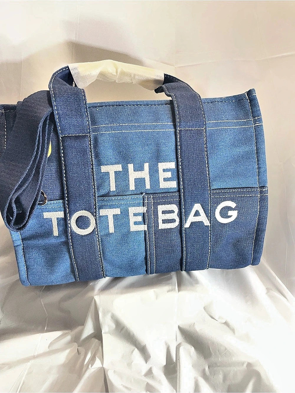 The Tote Bag with Patchwork Denim Tote Bag Blue Tote
